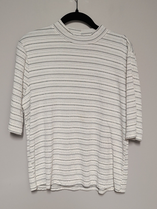 Apt. 9 Tops - Apt. 9 White Knit Top with Black Stripes